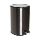 Lixeira Redonda 5L com Pedal e Cesto Ghelplus Tampa Inox Escovado