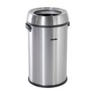 Lixeira redonda 65 litros inox cinza sem tampa vonder