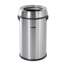 Lixeira redonda 65 litros inox cinza sem tampa vonder