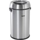 Lixeira Redonda Sem Tampa 65 Litros Inox Cinza VONDER