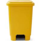 Lixeira retangular 100l c/ pedal amarelo larplasticos