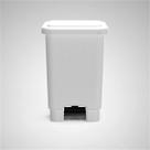 Lixeira retangular 100l c/ pedal branca larplasticos