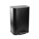 Lixeira Retangular 12L Black Com Pedal Solo
