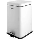 Lixeira Retangular, 20 Litros, Inox, Branca, Vonder OstenVonder