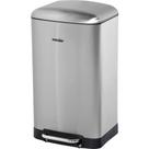 Lixeira Retangular, 30 Litros, Inox, Cinza, Vonder OstenVonder