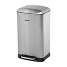 Lixeira retangular 30 litros inox cinza vonder