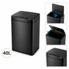 Lixeira Retangular 40l Com Sensor Automatica Preta Inox