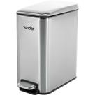 Lixeira retangular, 5 litros, inox, cinza, VONDER
