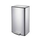 Lixeira Retangular C- Pedal E Balde 40 L Aço Inoxidável Escovado Linha Plana Brinox