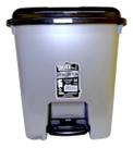 Lixeira retangular c/ pedal prata c/t preta silver line 14l