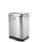 Lixeira Retangular Cinza Em Aço Inox 12L Vonder