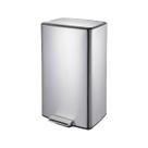 Lixeira Retangular Com Pedal e Balde 40 L Aço Inoxidável Escovado Linha Plana Brinox