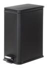 Lixeira Retangular Com Pedal Slim Inox 5 Litros Preto Fosco
