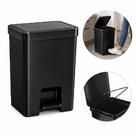 Lixeira retangular pedal cesto de lixo preta slim 14 litros flat cozinha banheiro escritorio consultorio black