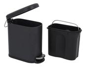 Lixeira Retangular Slim Preta 6L Com Pedal E Fechamento Suave Da Tampa 29x14x30cm - GH115 29x14x30cm - GH116