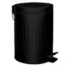 Lixeira Retrô Preta Com Pedal 5 Litros Inox Mor