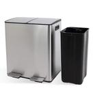 Lixeira Seletiva Dupla Inox Office Healer 2 divisórias de 20L