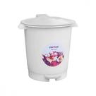 Lixeira Shangri-La Com Pedal 12L Redonda Branca