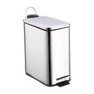 Lixeira Slim Acetinhada Inox Retangular com Pedal 5L - Prateada