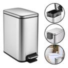 Lixeira Soft Close 5 Litros Aço Inox Com Pedal Balde Cesto Removível Slim Para Banheiro Lavabo Cozinha