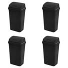 Lixeira Sterilite Kit com 4 Unidades 13 Gal Preto com Tampa Basculante