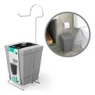 Lixeira Suporte Papel Higiênico 2 Em 1 Banheiro 6,5l Cinza Cinza