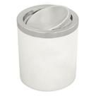 Lixeira Tramontina Útil Basculante em Aço Inox com Acabamento Scotch Brite e Corpo em Polipropileno Branco 5 L