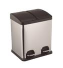 Lixeira Twins Inox 2 Compartimentos Com Amortecedor 30 Litros - Jolitex