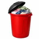 Lixeira vermelha 60 litors grande cesto lixo multiuso coleta seletiva 60l container com tampa alca organizador brinquedo