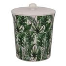Lixo de ceramica com tampa estampado 20cm x 20cm x 22cm 24c - BTC Decor