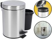 Lixo Lixeira 3 Litros Agrantt Inox Escovado Pedal Balde Removível Lavabo Banheiro Casa Escritório Lixo Lixeira 3 Litros Agrantt Inox Escovado Pedal Balde Removível Lavabo Banheiro Casa Escritório