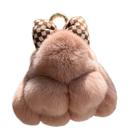 Llavero de Peluche de Conejo Suave y Esponjoso de 12 cm con Piel Sintética Rosada