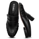 Loafer Mules SUIARA Black para mulheres com salto grosso