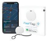 Localizador Faaftech FaafTag Rastreador Inteligente Smart Tag GPS Compatível Apple Find My AntiPerda Pets Malas Chaves
