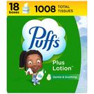 Loção Facial Tissue Puffs Plus 18 cubos e 56 lenços por caixa