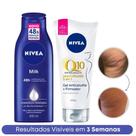 Loção Hidratante Corporal Pele Seca e Ressecada Milk 400ml + Hidratante em Gel Firmador Anticelulite 200g Nivea