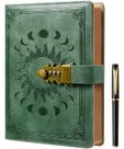 Lock Diary ZXHQ A5 pautado 240 páginas em couro PU com caneta cinza