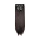 Loira Preta 24 Polegadas Longas Extensões De Cabelo Sintético Reto 16 Clipes Resistente Ao Calor Uso Loira Preta 24 Polegadas Longas Extensões De Cabelo Sintético Reto 16 Clipes Resistente Ao Calor Uso