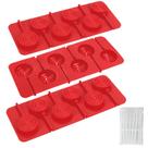 Lollipop Mold Webake Silicone de 6 cavidades com 18 palitos, pacote com 3