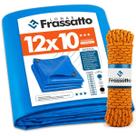 Lona Azul 12x10 Metros Impermeável Grande Piscina Camping Cobertura Toldo Caminhão Multiuso + Corda 10 Metros