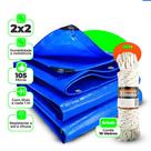 Lona Azul Camping, Piscina, Toldos, Impermeável, Multiuso 105G 2x2 Metros + Corda 10 Metros