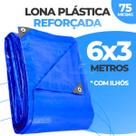 Lona Azul Para Carreteiro Camping Piscina Toldos Caminhão Impermeável 6x3 Metros