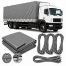 Lona Caminhão Cinza CK300 12x8 M + 40 Extensor Cinza com Gancho Lona Caminhão Cinza CK300 12x8 M + 40 Extensor Cinza com Gancho