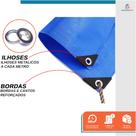 Lona Carreteiro Leve 6x3m Impermeável Multiuso Piscina Caminhão Camping Proteção Uv 75g/m2 Azul
