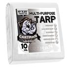 Lona de poliéster CARTMAN 10 x 20 pés 0,25 mm branca resistente à prova d'água Lona de poliéster CARTMAN 10 x 20 pés 0,25 mm branca resistente à prova d'água