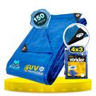 Lona Impermeavel 4x3 Azul Polietileno 150 Micra Multiuso