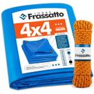 Lona Plástica 4x4 Metros Resistente Para Acampamentos E Toldos Cobertura Garagem Piscina + Corda 10 Metros
