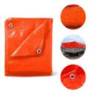 Lona Plástica Impermeável 2x2m Laranja C/ Ilhós Proteção UV Importway