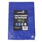 Lona Plástica Impermeável 5x3 Metros Reforçada Multiuso com Ilhós Azul Importway Iwlp-53