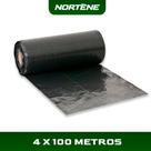 Lona Plastica Preta 30Kg Rolo 4,00x100,00m Sintético Pead